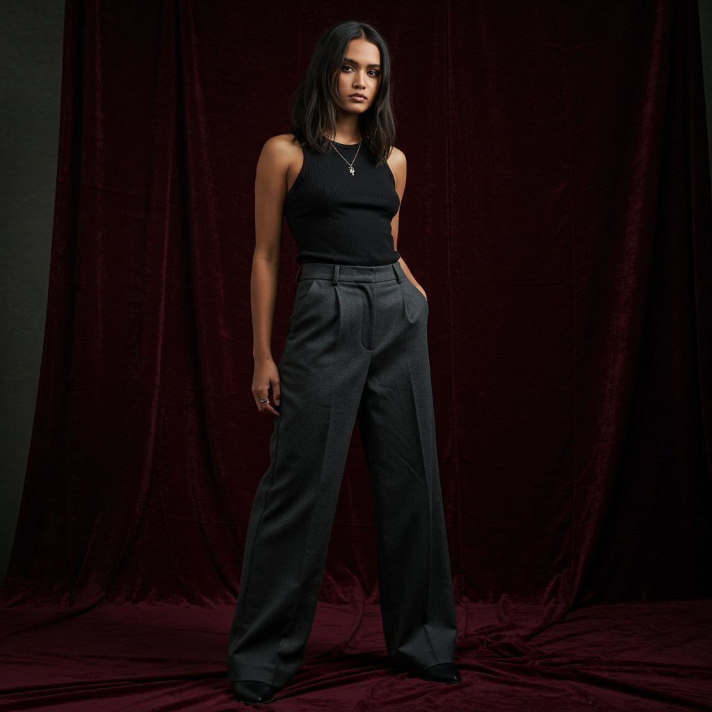 Wide-Leg Trousers — close-up