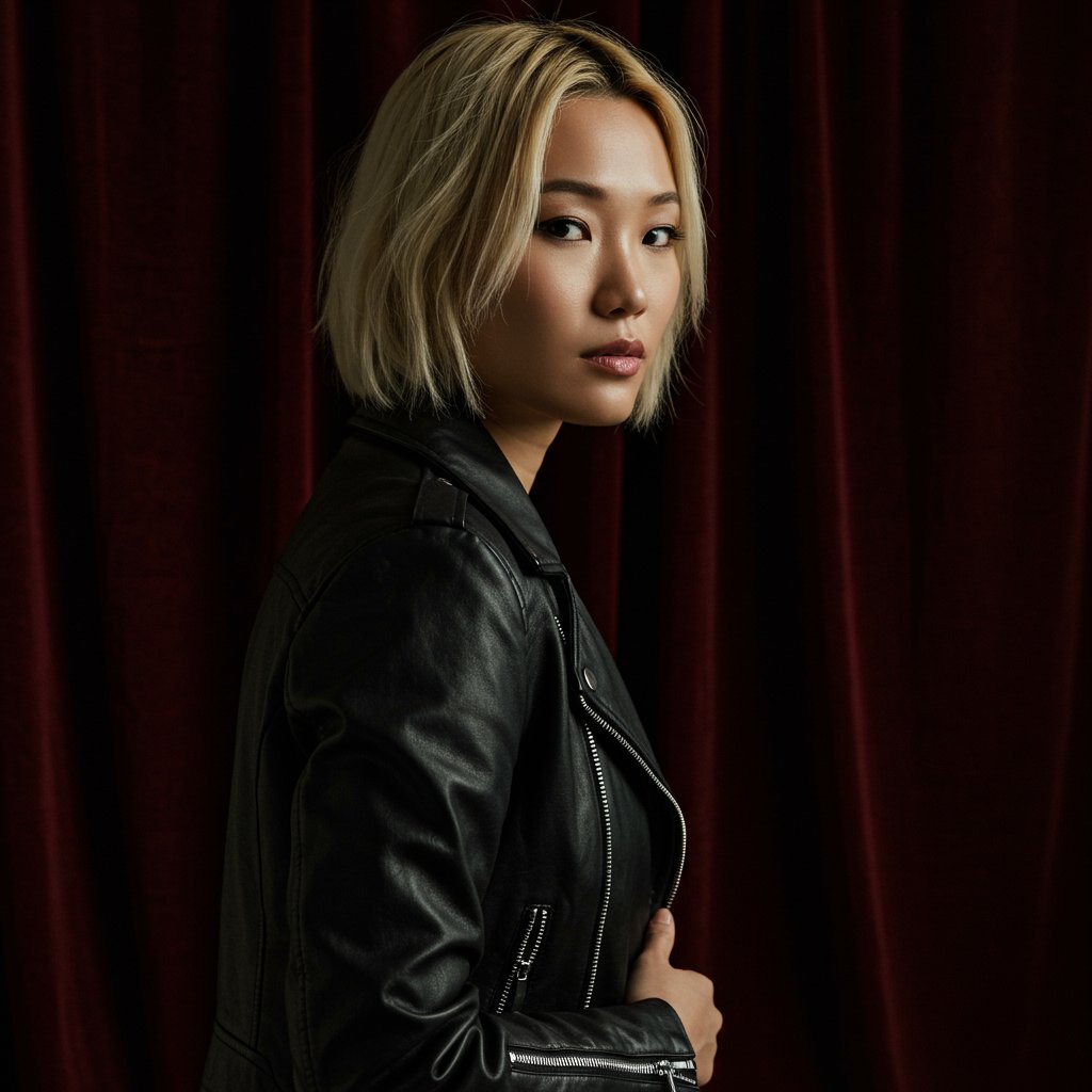 Leather Biker Jacket — close-up