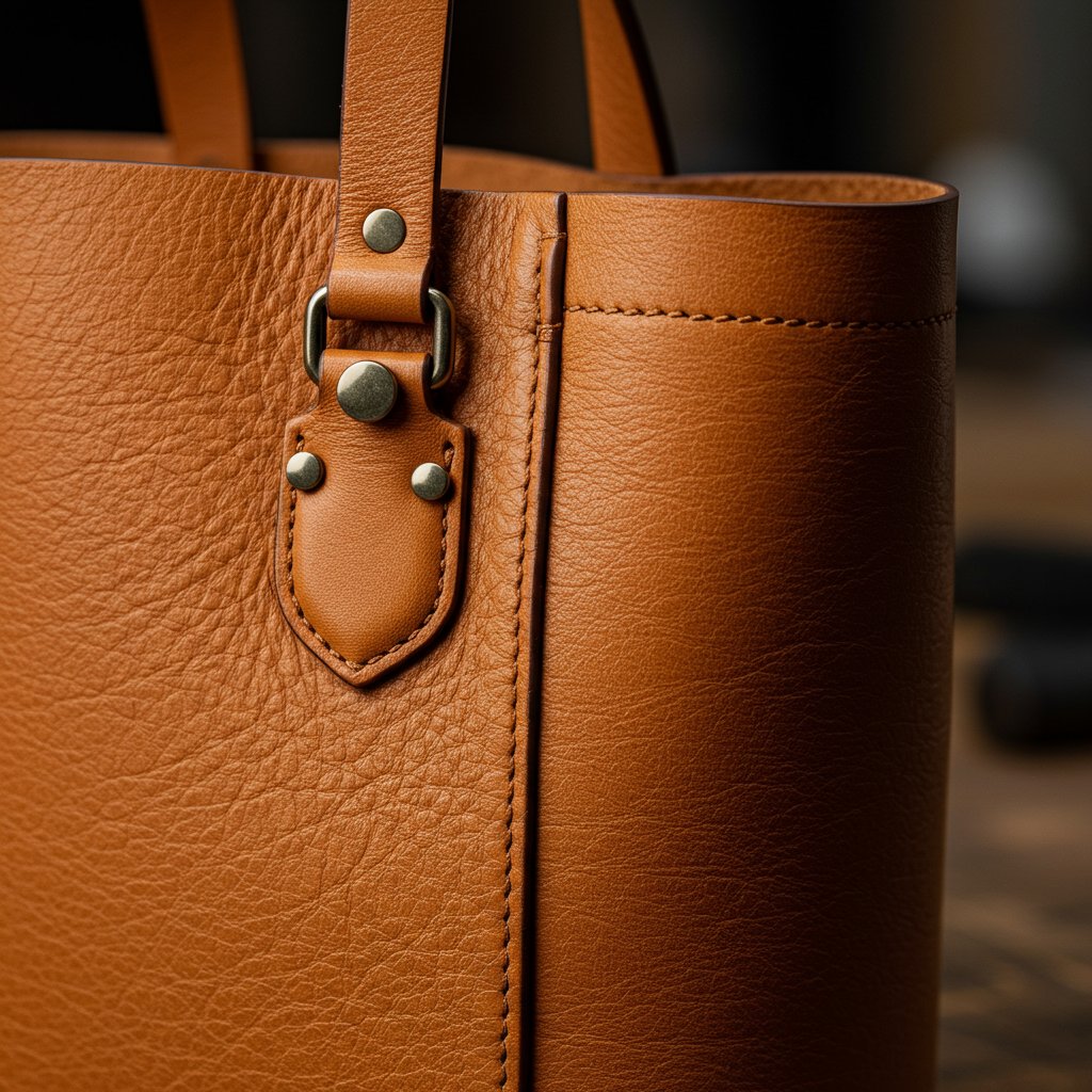 Leather Tote Bag — close-up