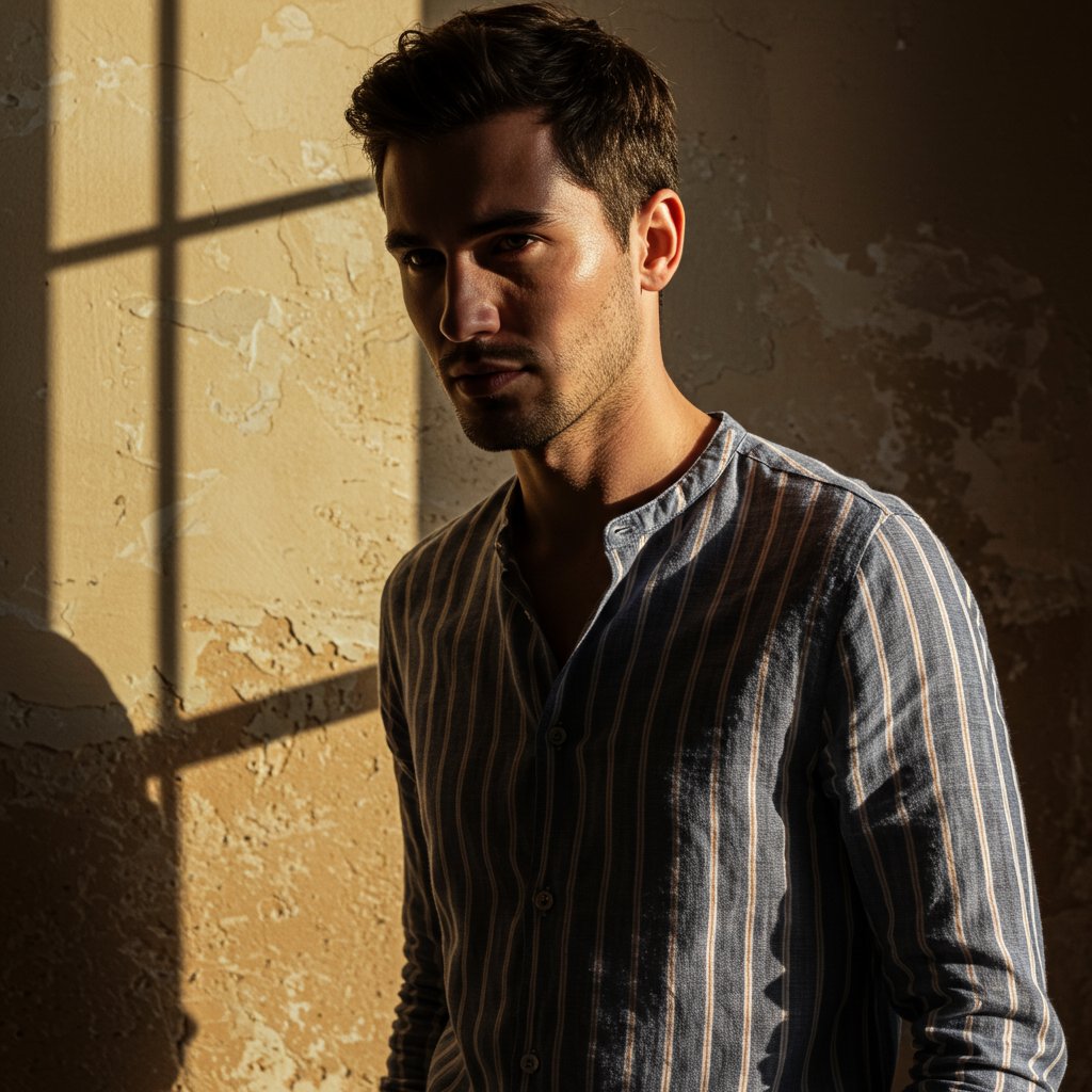 Striped Linen Tee — close-up