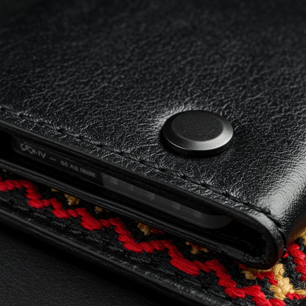 Leather Card Holder — close-up