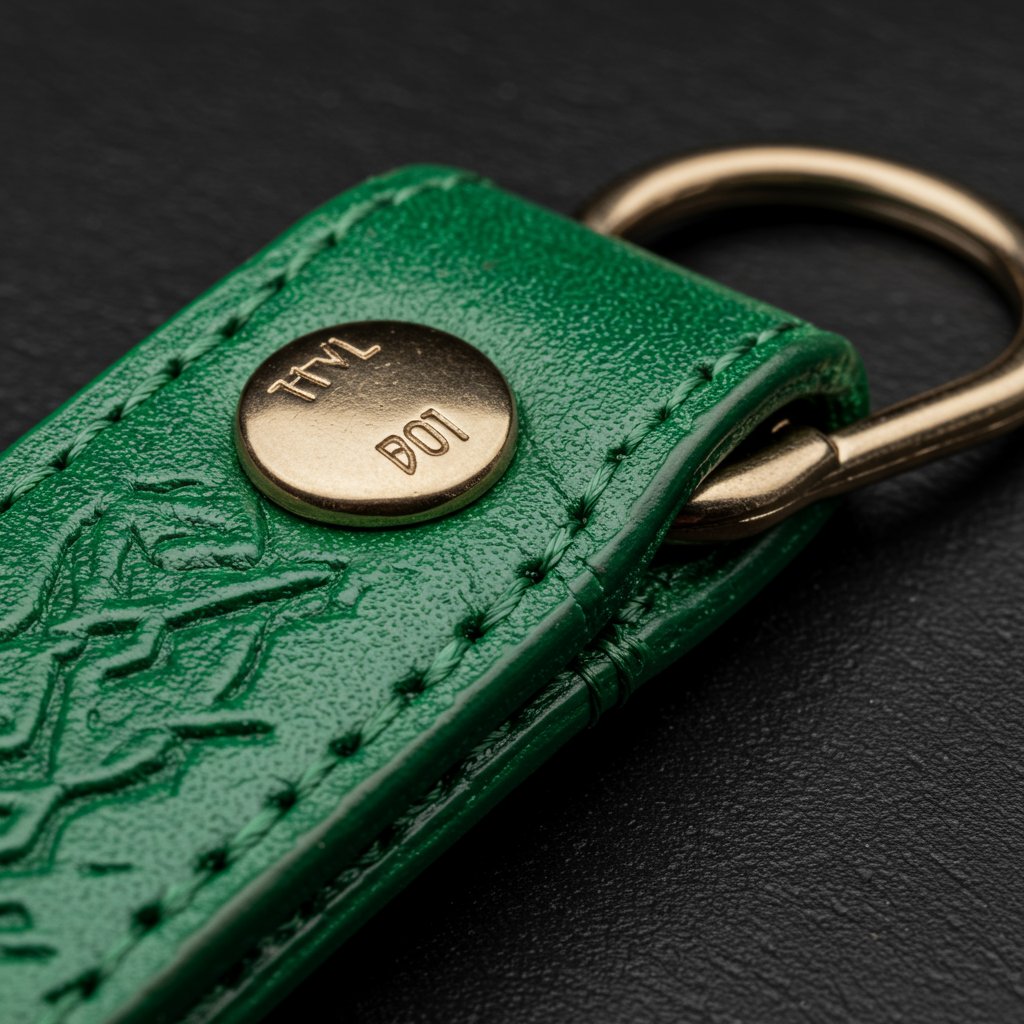 Leather Keychain — close-up