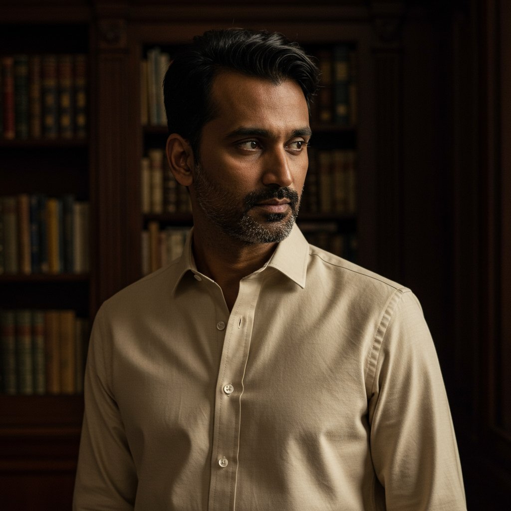 Cotton Oxford Shirt - Beige — close-up