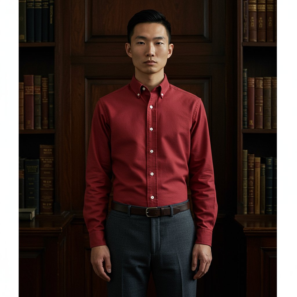 Cotton Oxford Shirt - Scarlet