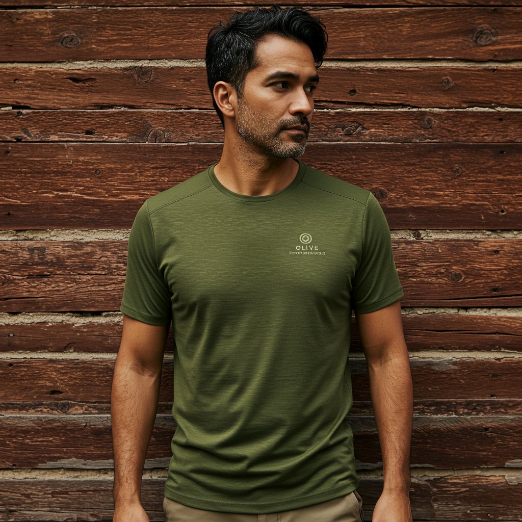 Performance T-Shirt - Olive — close-up