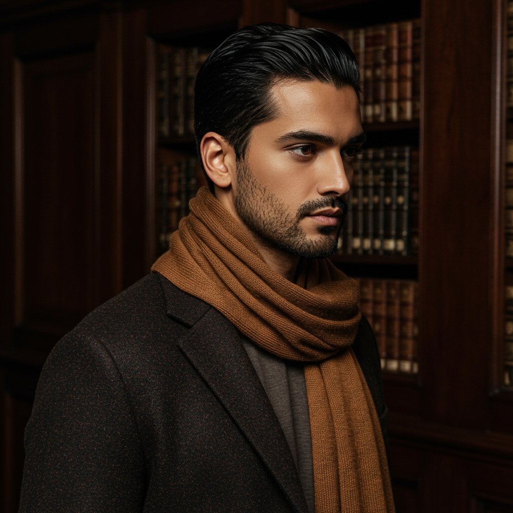 Cashmere Scarf - Chestnut — close-up