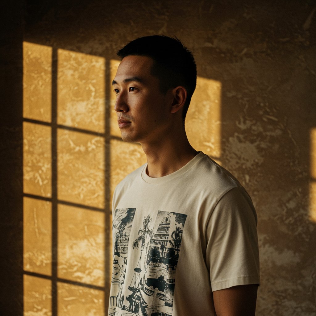 Graphic Print Tee - Ivory — close-up