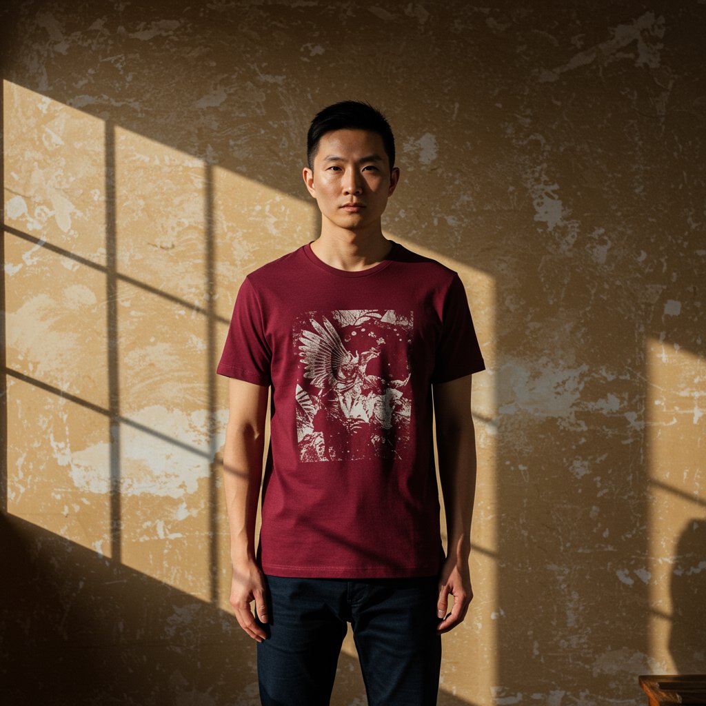 Graphic Print Tee - Burgundy