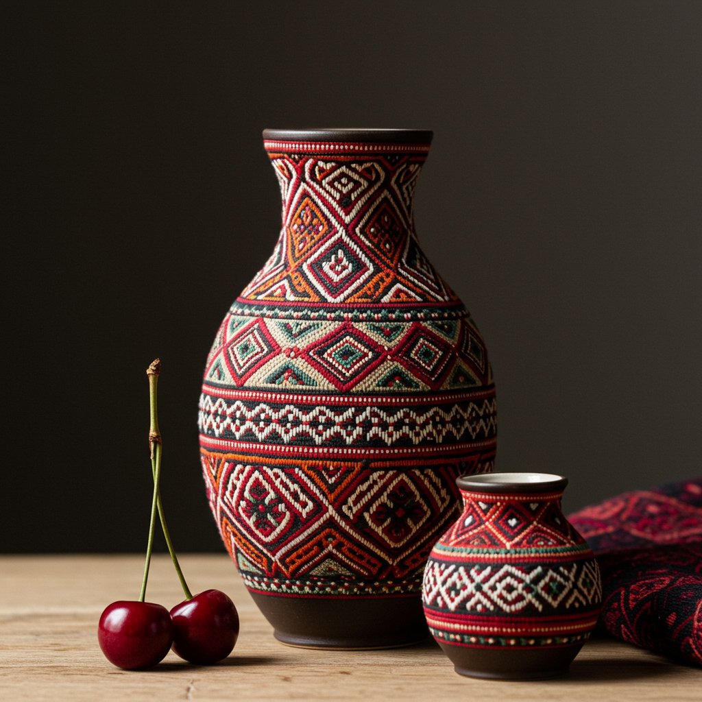 Ceramic Vase Set - Cherry — close-up