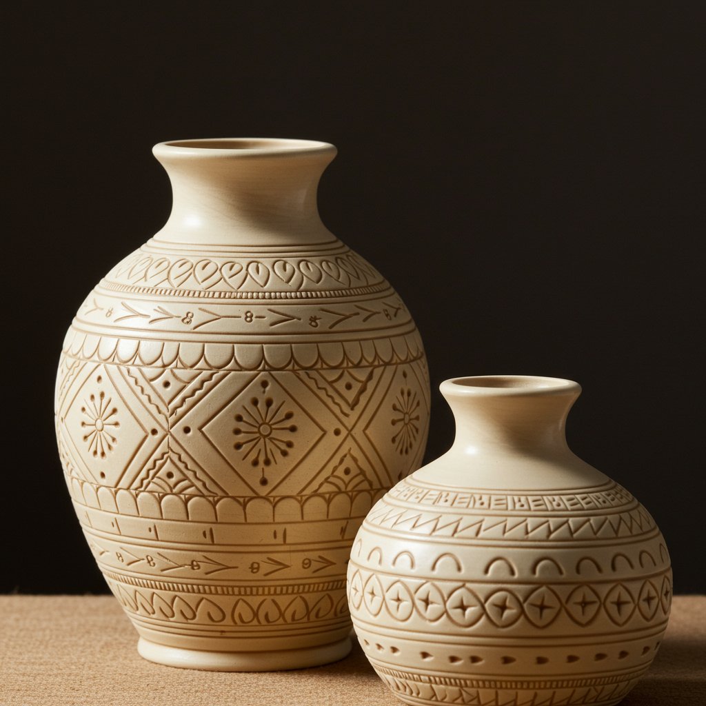 Ceramic Vase Set - Bone — close-up