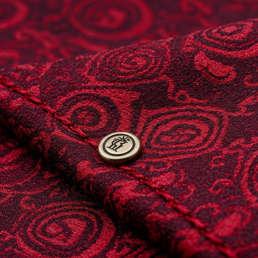 Silk Pocket Square - Ruby — close-up