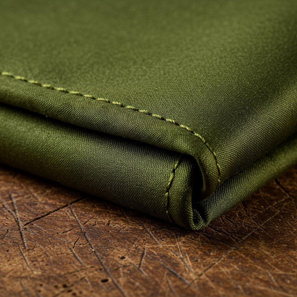 Silk Pocket Square - Olive — close-up