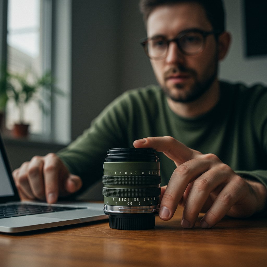Focus Lens 50mm - Khaki — close-up