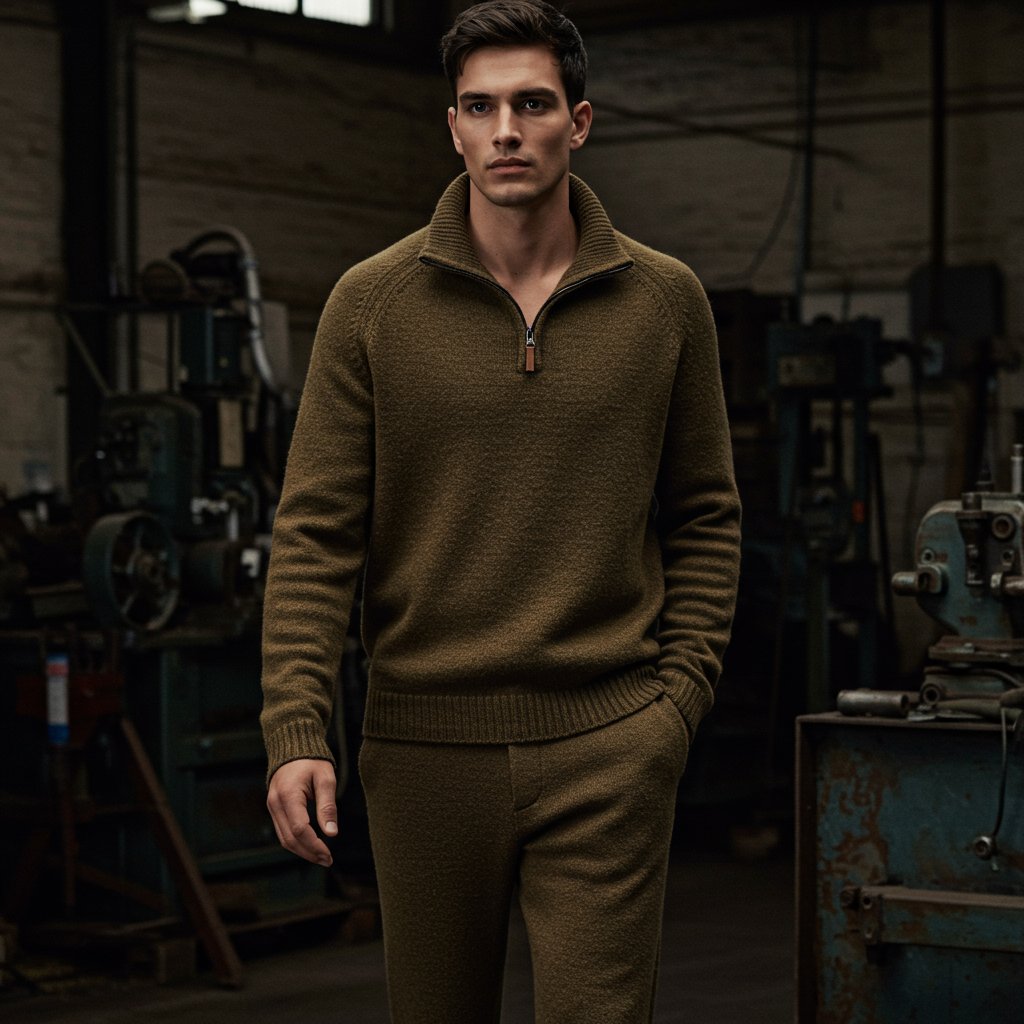 Cashmere Travel Set - Khaki — close-up