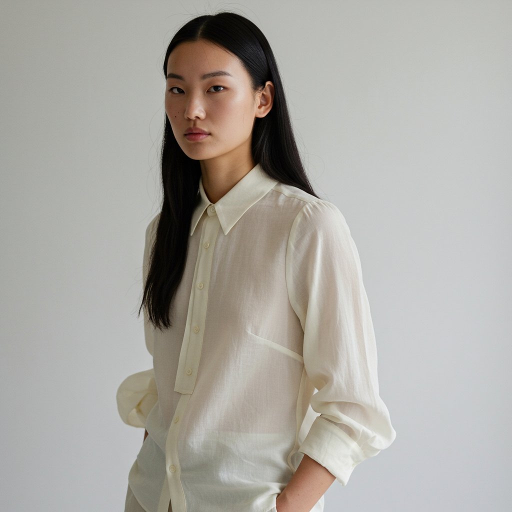 Heritage Silk Organza Blouse - Premium — close-up