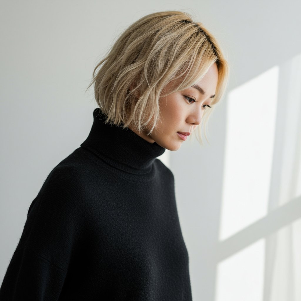 Relaxed Cashmere Turtleneck - Premium — close-up