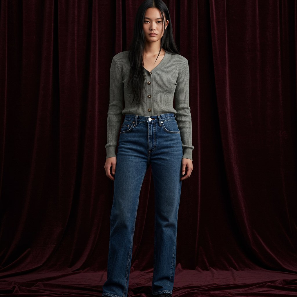 Effortless Denim Straight Jeans - Premium — close-up