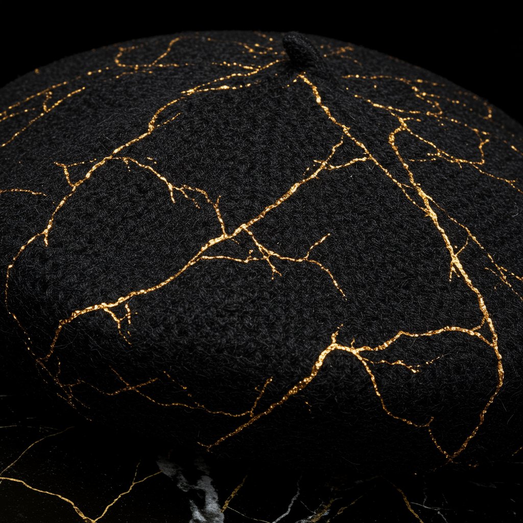 Sophisticated Wool Beret - Premium — close-up