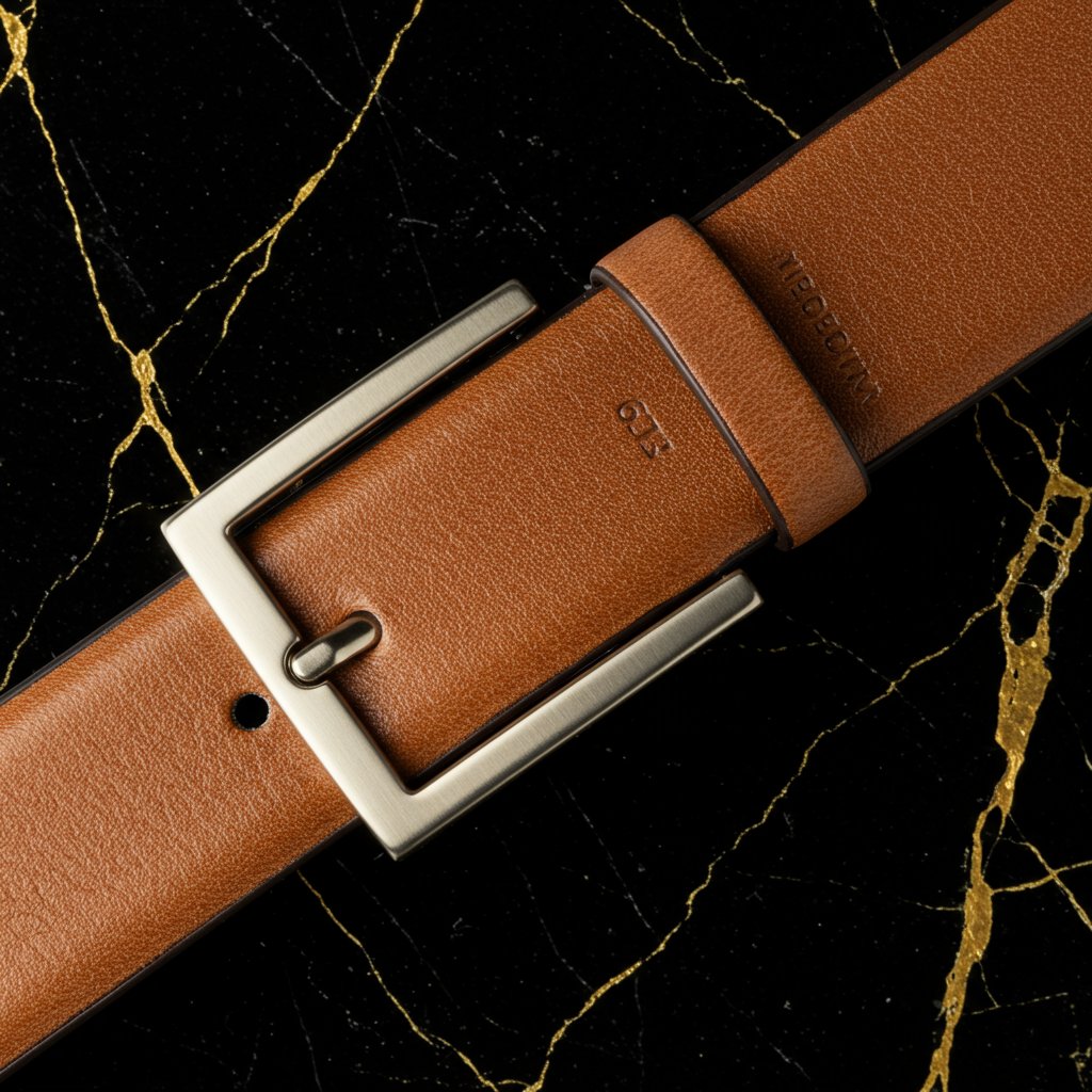Streamlined Leather Belt - Premium — close-up