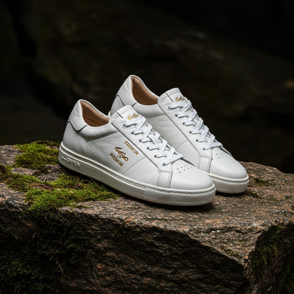 Effortless Leather Sneakers - Premium — close-up