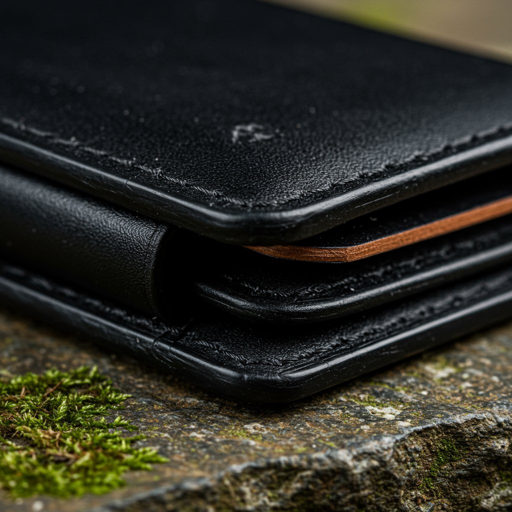 Relaxed Leather Wallet - Premium — close-up