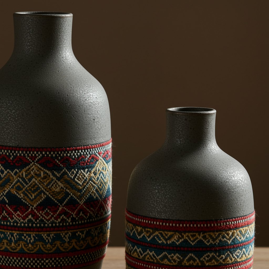 Contemporary Ceramic Vase Set - Premium — close-up