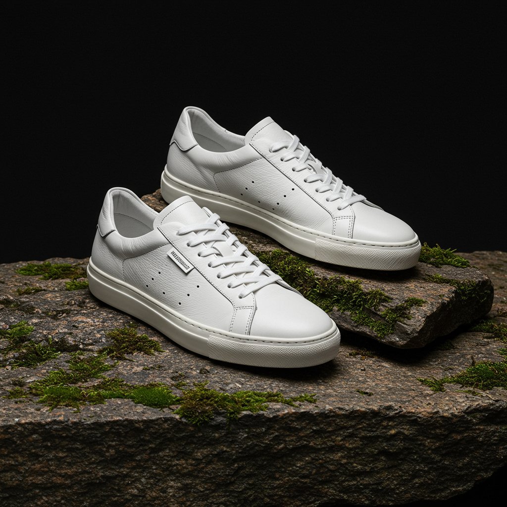 Minimalist Leather Sneakers - Spring/Summer Resort — close-up