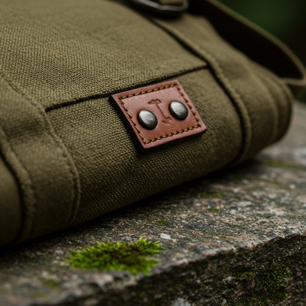 Contemporary Canvas Messenger Bag - Spring/Summer Lightweight — close-up