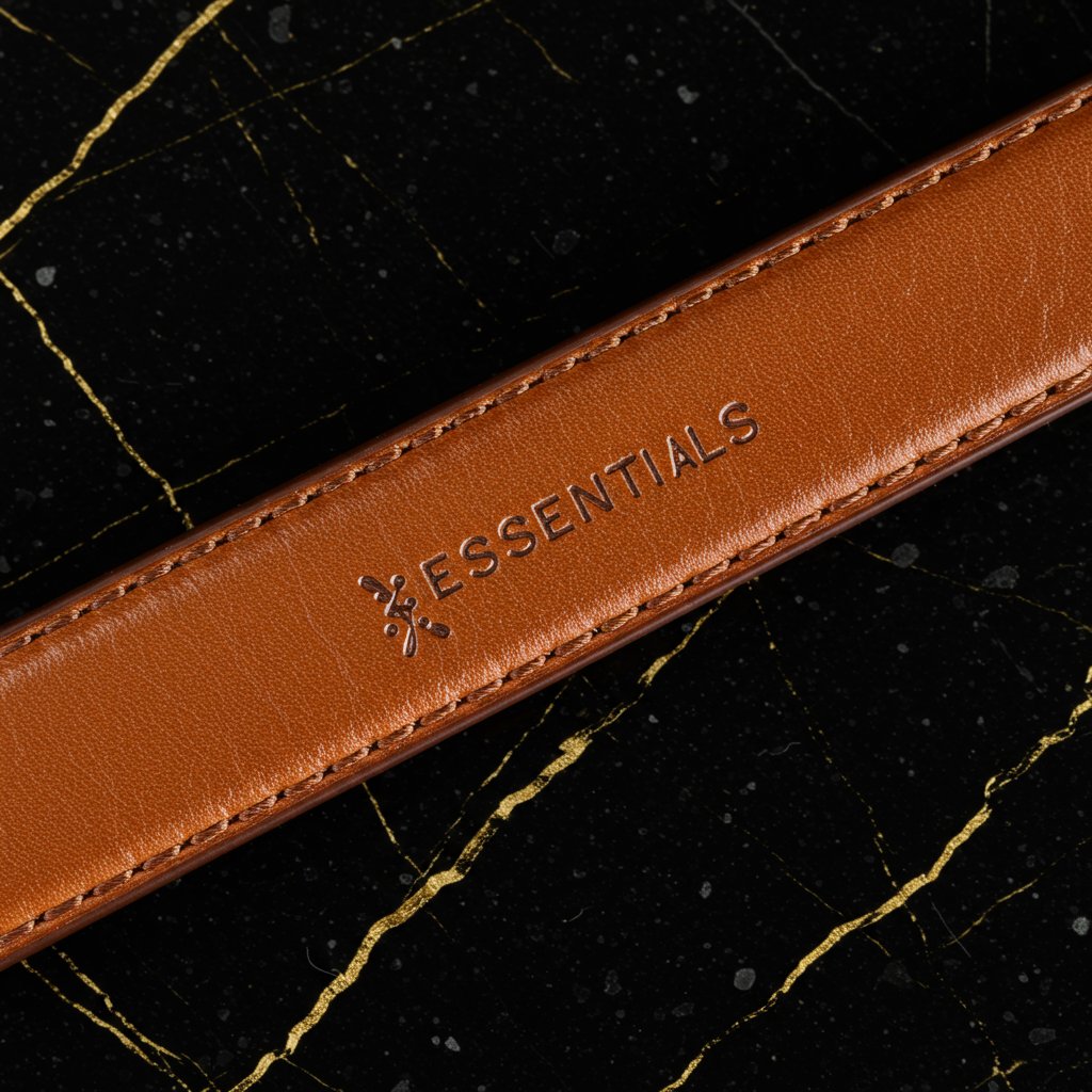 Traditional Leather Belt - Essentials — close-up