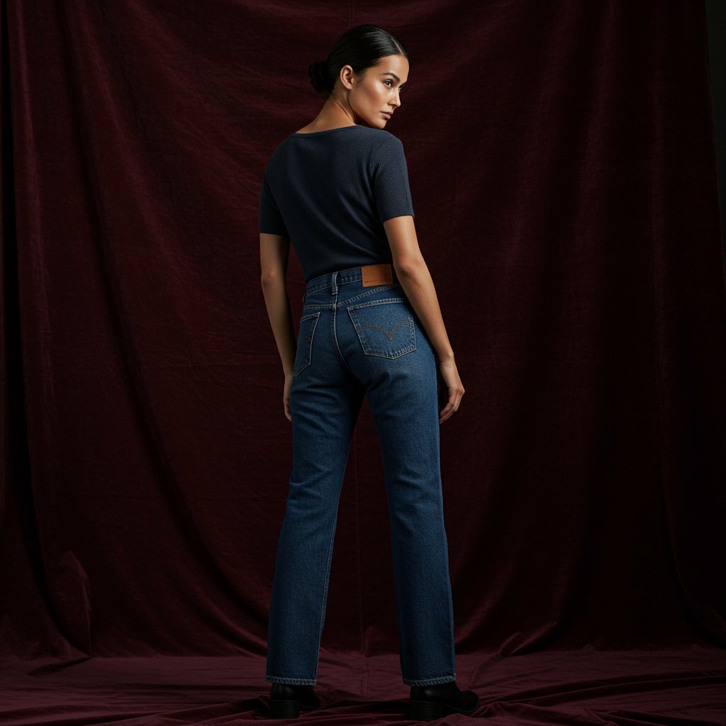Minimalist Denim Straight Jeans - Limited Edition — close-up