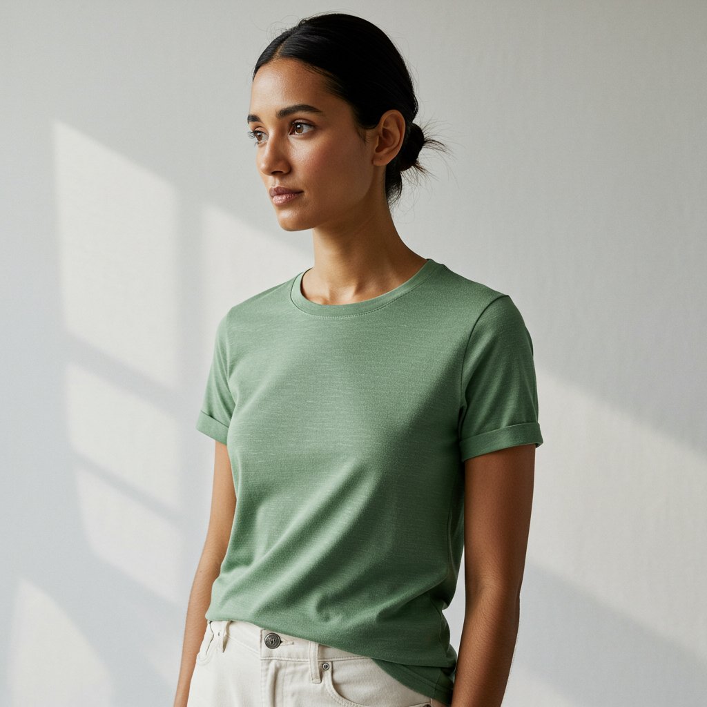 Sophisticated Merino Wool T-Shirt - Limited Edition — close-up