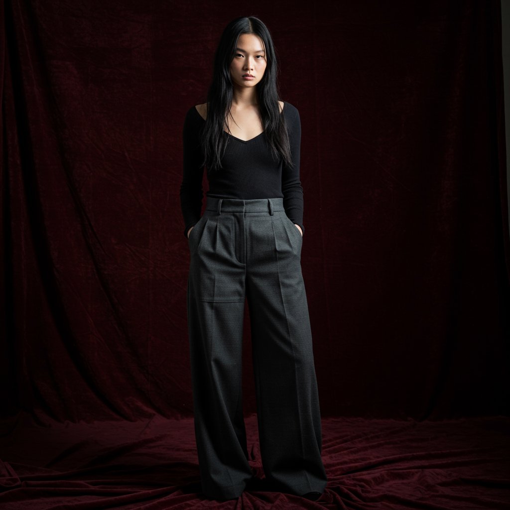Architectural Wide-Leg Trousers - Sustainable — close-up