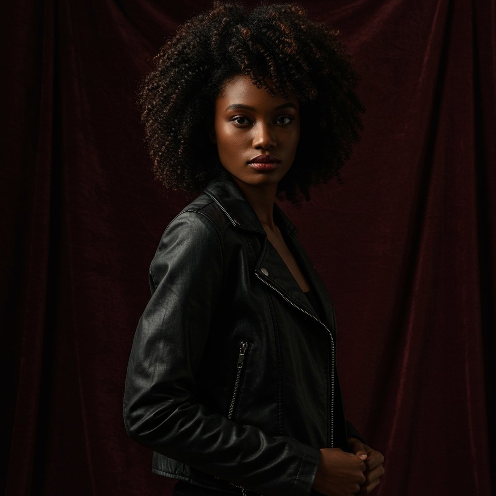 Timeless Leather Biker Jacket - Sustainable — close-up